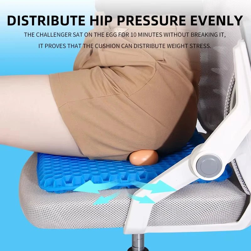 Gel Seat Cushion for Tailbone Pain Relief – Breathable Honeycomb Design & Posture Support - Kyrafy