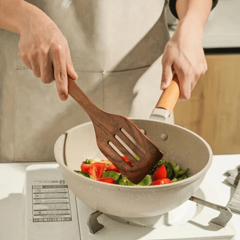 Kitchen Essential Wooden Utensil Set | 7 Piece Cooking Tools - Kyrafy