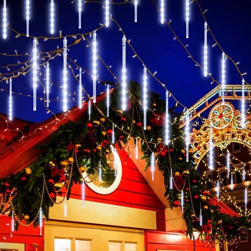 Meteor Shower Solar String Lights – Waterproof LED Outdoor Garden Decoration - Kyrafy