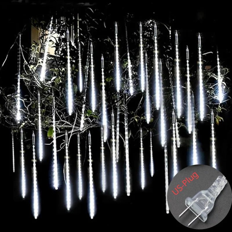 Meteor Shower Solar String Lights – Waterproof LED Outdoor Garden Decoration - Kyrafy