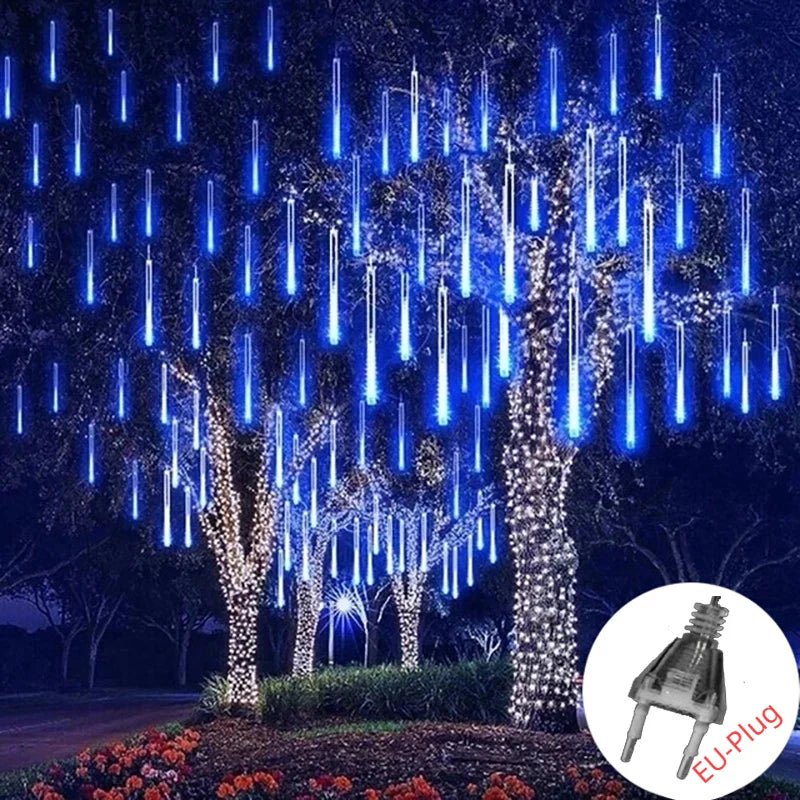 Meteor Shower Solar String Lights – Waterproof LED Outdoor Garden Decoration - Kyrafy