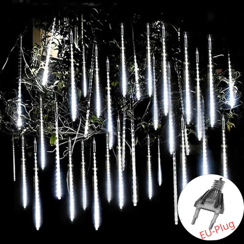 Meteor Shower Solar String Lights – Waterproof LED Outdoor Garden Decoration - Kyrafy