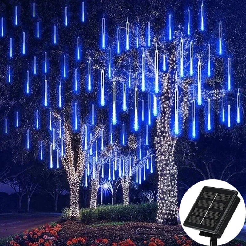 Meteor Shower Solar String Lights – Waterproof LED Outdoor Garden Decoration - Kyrafy