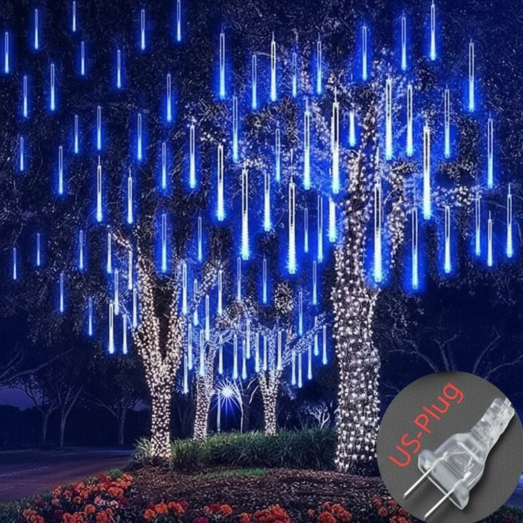 Meteor Shower Solar String Lights – Waterproof LED Outdoor Garden Decoration - Kyrafy
