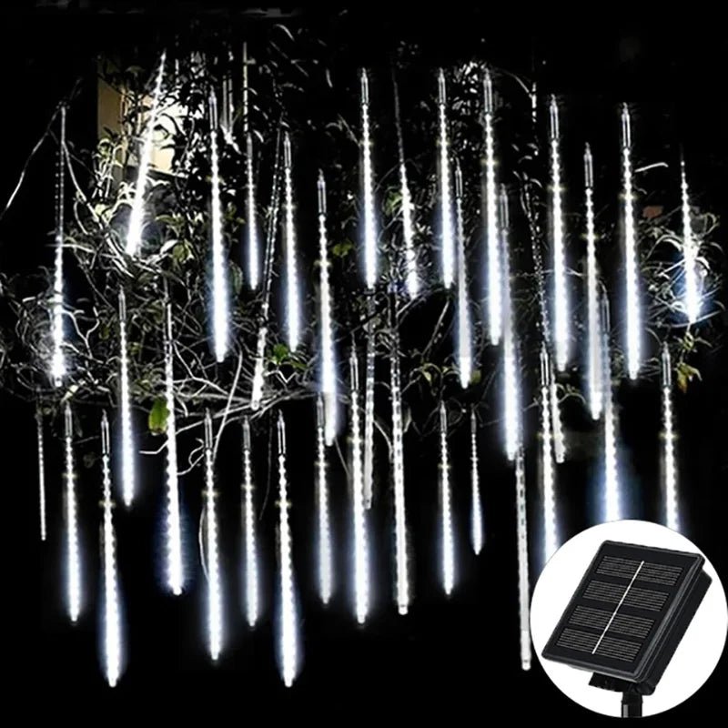 Meteor Shower Solar String Lights – Waterproof LED Outdoor Garden Decoration - Kyrafy
