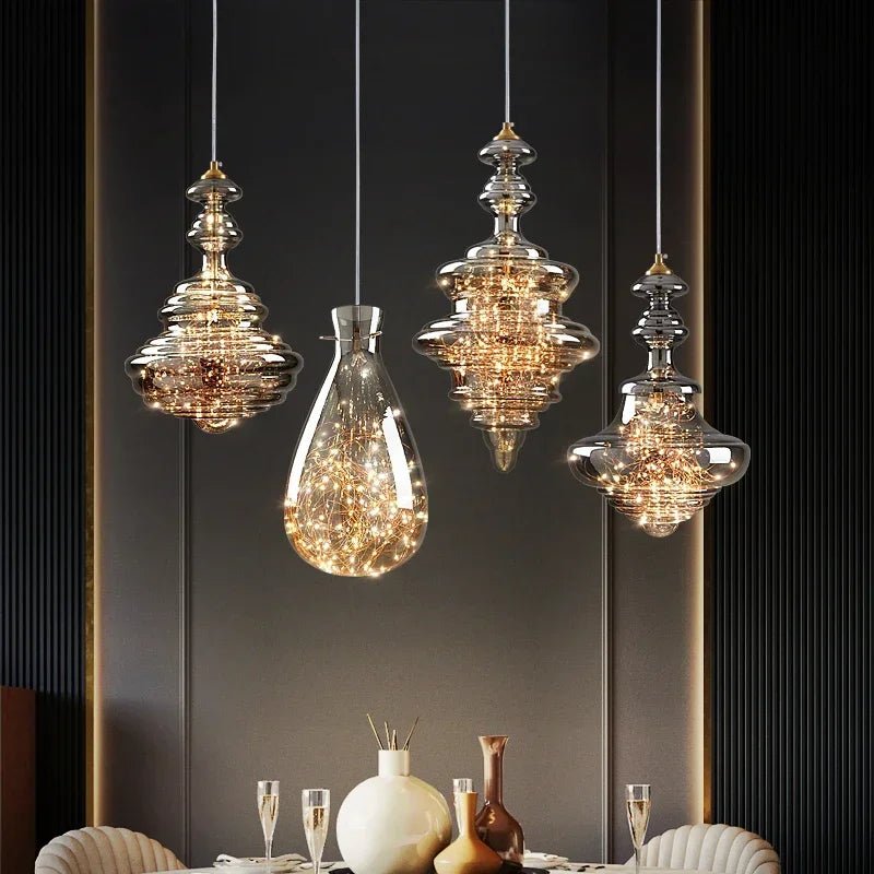 Modern Gold Copper Pendant Light – Elegant LED Ceiling Fixture for Bedroom & Living Room - Kyrafy