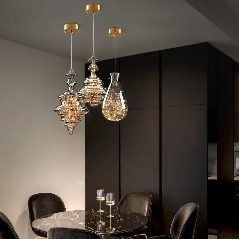 Modern Gold Copper Pendant Light – Elegant LED Ceiling Fixture for Bedroom & Living Room - Kyrafy