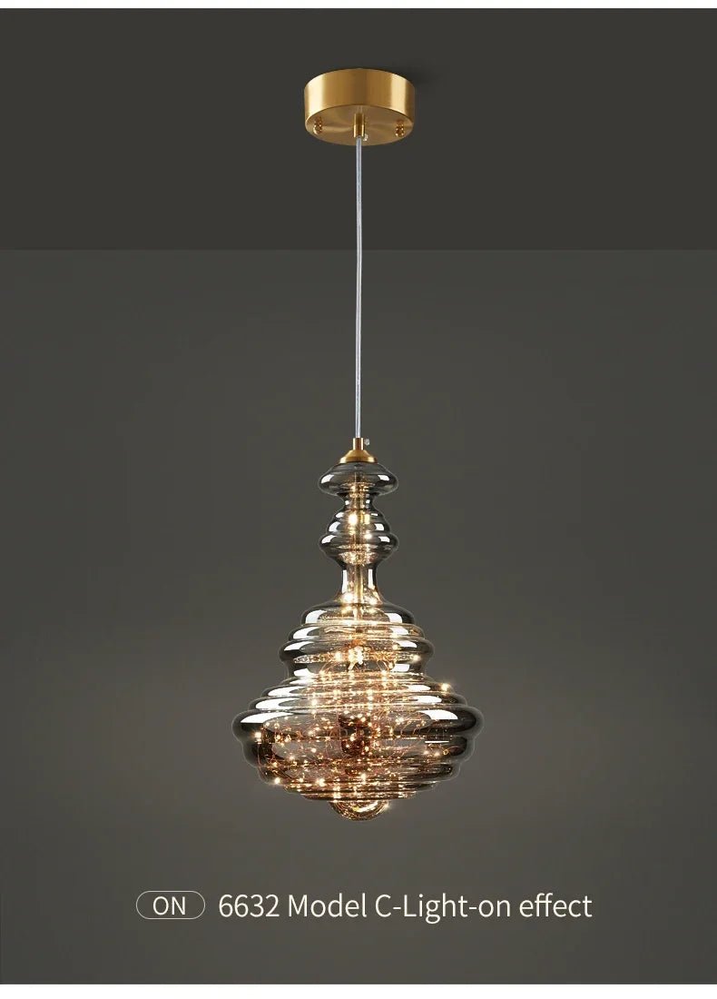Modern Gold Copper Pendant Light – Elegant LED Ceiling Fixture for Bedroom & Living Room - Kyrafy