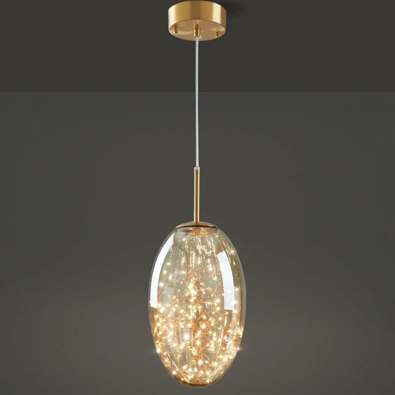 Modern Gold Copper Pendant Light – Elegant LED Ceiling Fixture for Bedroom & Living Room - Kyrafy
