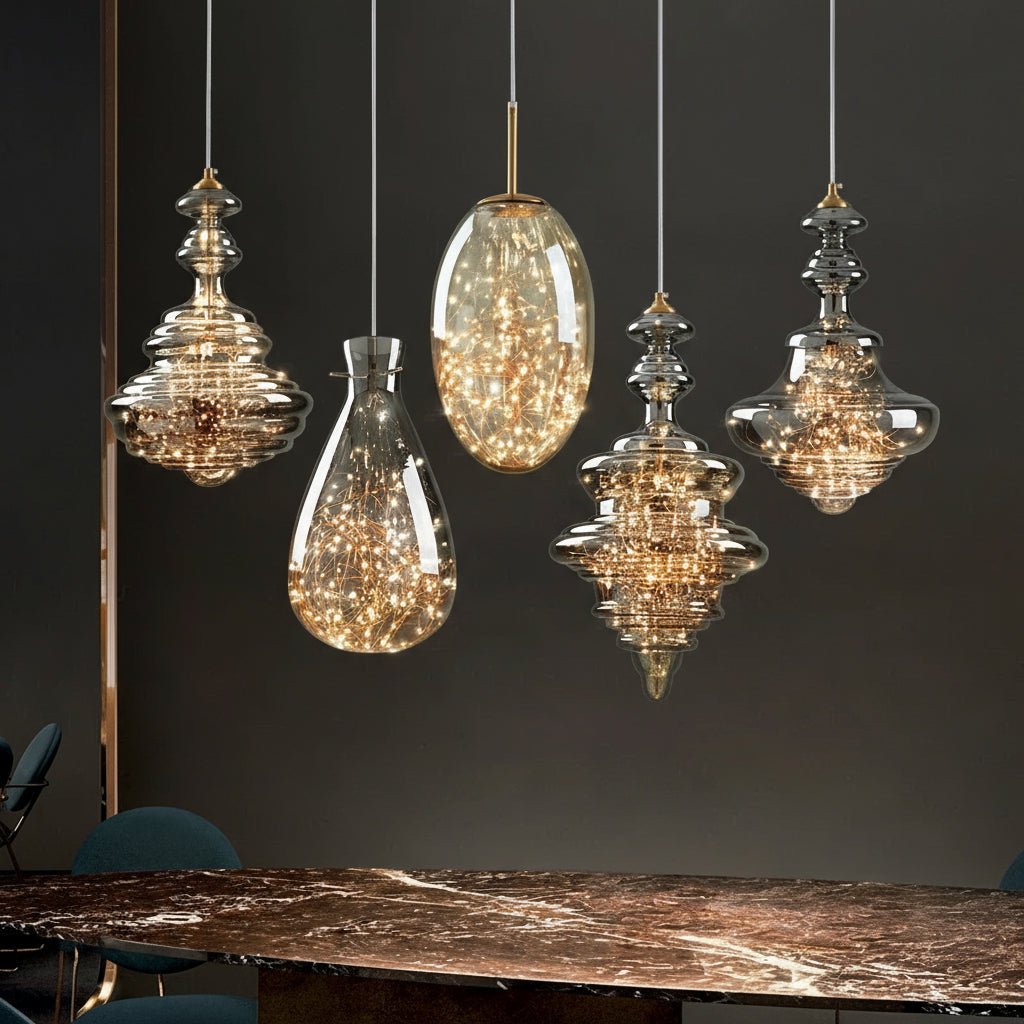 Modern Gold Copper Pendant Light – Elegant LED Ceiling Fixture for Bedroom & Living Room - Kyrafy