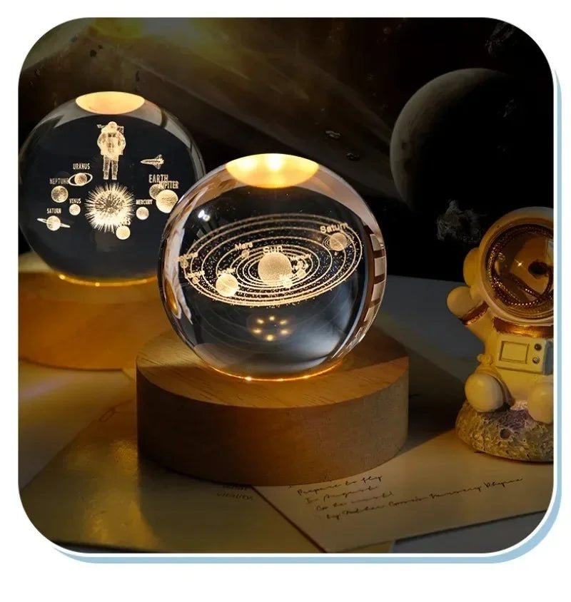 Moon Crystal Sphere Lamp – 3D Galaxy Glass Globe Night Light for Home & Bedroom Décor - Kyrafy