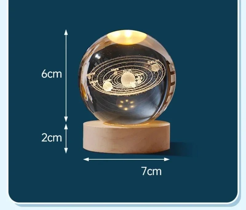 Moon Crystal Sphere Lamp – 3D Galaxy Glass Globe Night Light for Home & Bedroom Décor - Kyrafy