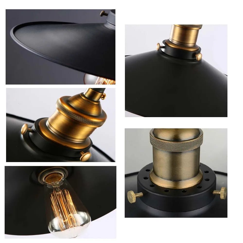 NordicGlow™ Vintage Metal Pendant Light – Black Iron Ceiling Lamp for Modern Interiors - Kyrafy