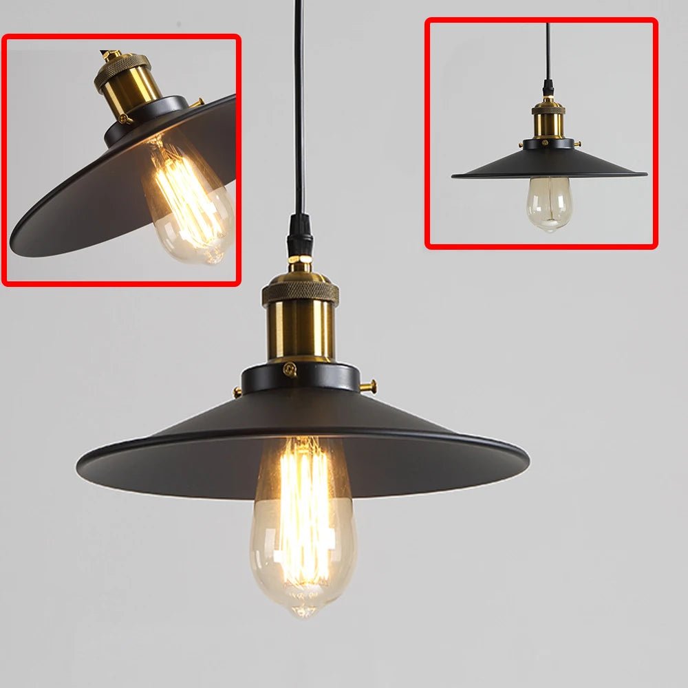 NordicGlow™ Vintage Metal Pendant Light – Black Iron Ceiling Lamp for Modern Interiors - Kyrafy