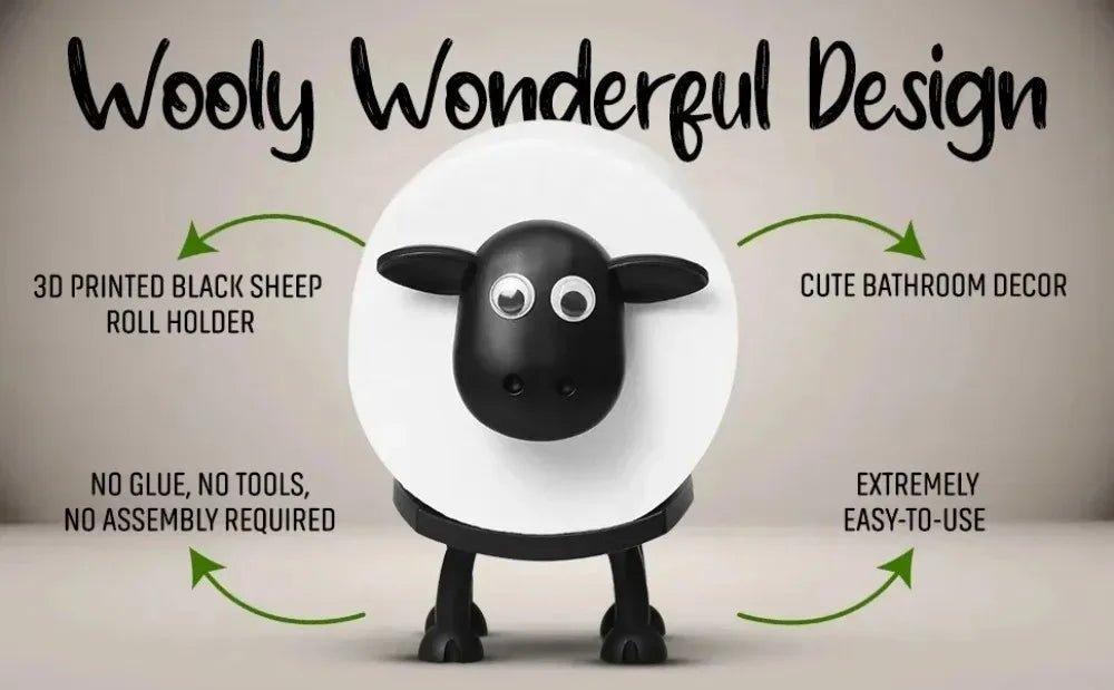 Sheep Toilet Paper Holder – Cute Decorative Bathroom Tissue Dispenser, Freestanding Plastic Roll Organizer - Kyrafy