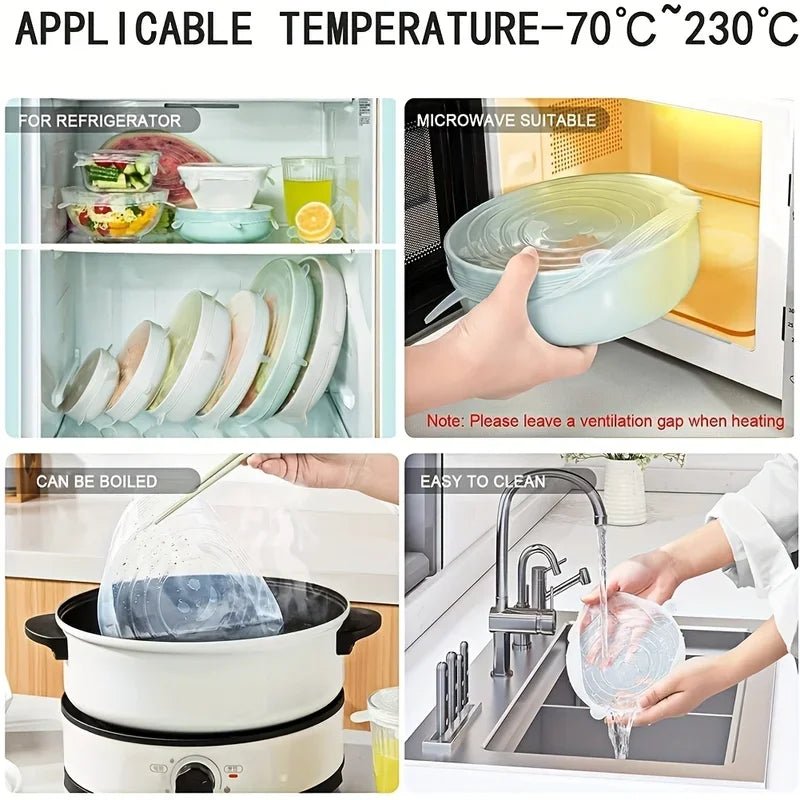 Silicone Stretch Bowl Lids Set – Reusable Food Covers, Heat Resistant & Eco - Friendly - Kyrafy