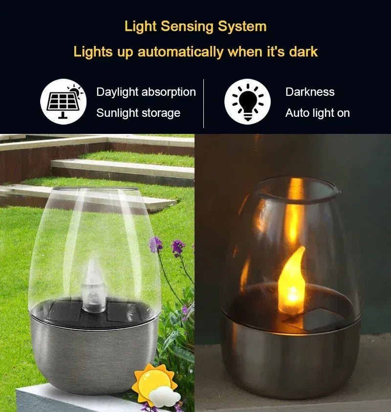 Solar Candle Lamp – Warm Flickering LED Light for Outdoor Garden & Patio Decor - Kyrafy